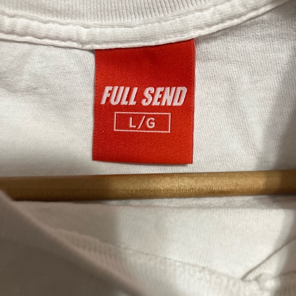 FULL SEND white Tshirt Cowboy Sz L - Picture 5 of 6